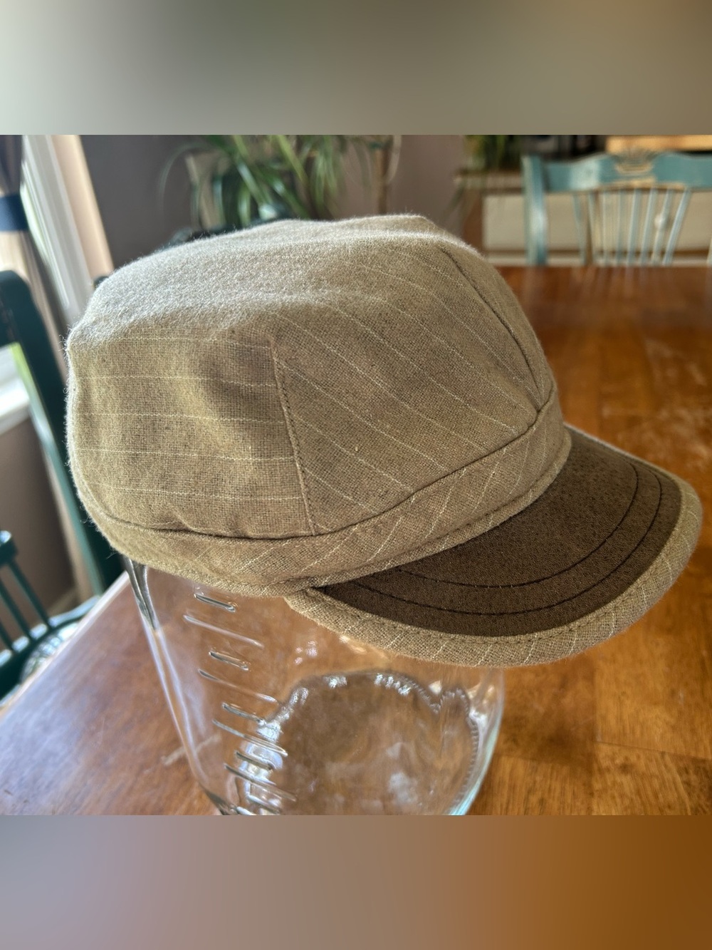 Perry Ellis Portfolio GREEN Vintage-Style Wool-Blend Military Cadet Cap